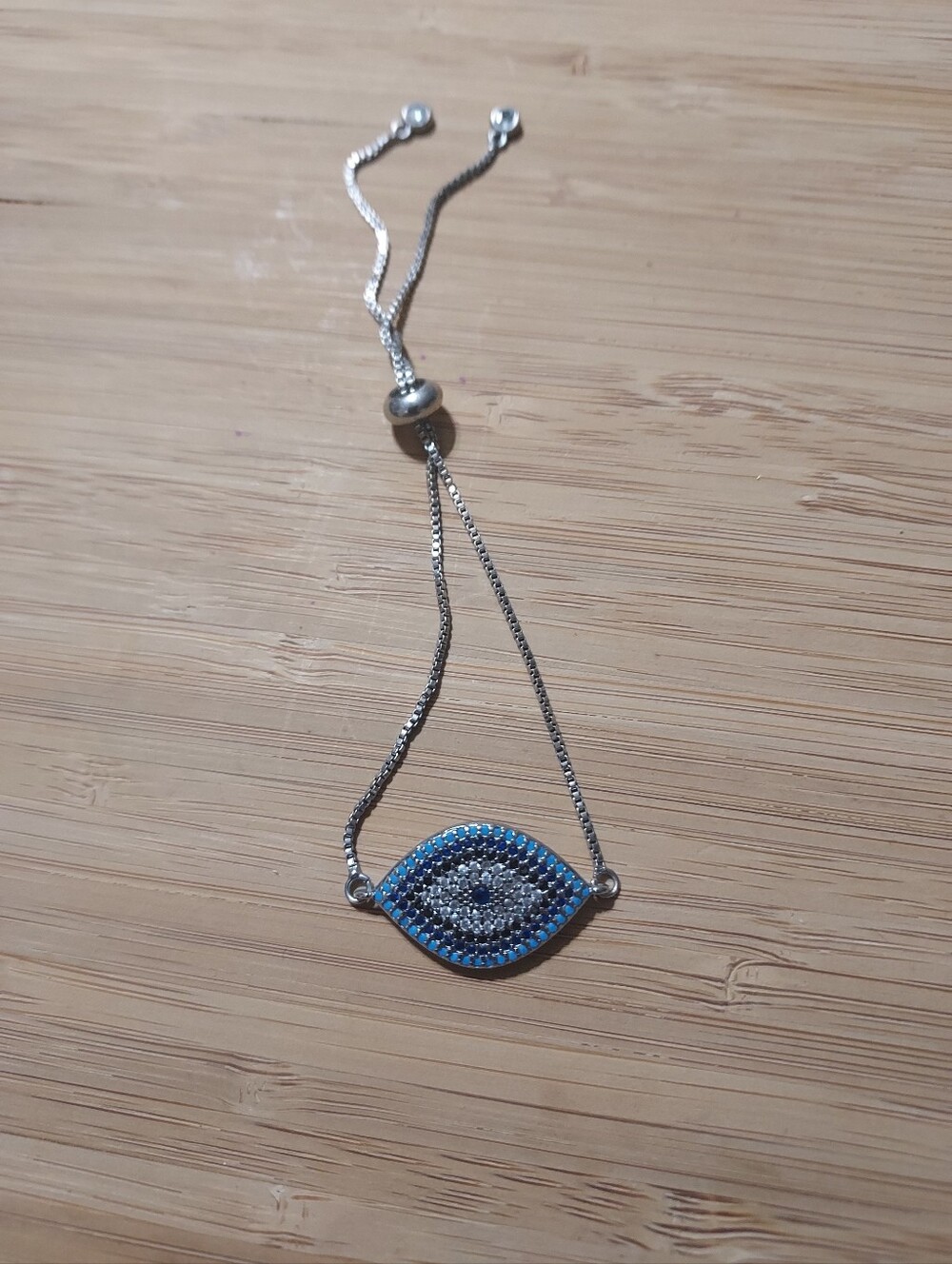 Elegant Silver and Blue Bracelet